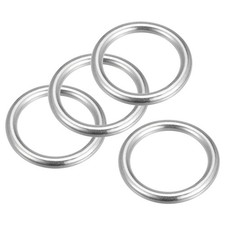 316 Stainless Steel Round Welded Circle O-Ring 30mm 1.18" ID 5mm Thickness 4pcs