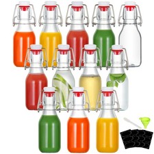 4 oz Clear Swing Top Glass Bottles with Airtight Lids, 12 Pack