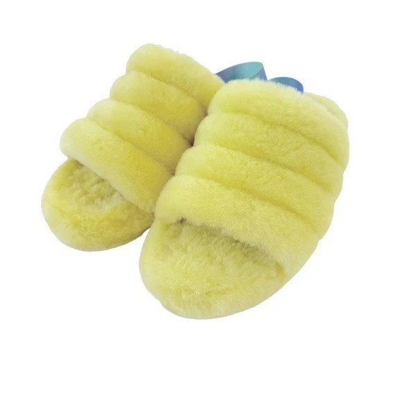 UGG Pelle di Pecora Fluff Yeah Pantofole Scarpe da Scivolo Taglia 5 Giovani o 6 5 7 Donna