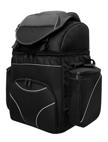 MOTORCYCLE LARGE SISSY BAR TRAVEL BAR BAG BACK PACK TRAVEL LUGGAGE BLACK USA - Picture 7 of 7