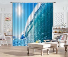 3D Waves sky 5 Blockout Photo Curtain Printing Curtains Drapes Fabric Window AU