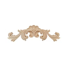 Hand Carved Solid Poplar Horizontal Applique Decor 15-3/4"x 5"x7/8"Thick