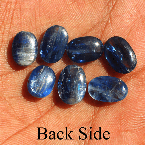 7 Pcs Natural Blue Kyanite Top Quality 10.5mm-12.6mm Oval Cabochon Gemstones Lot - Picture 9 of 15