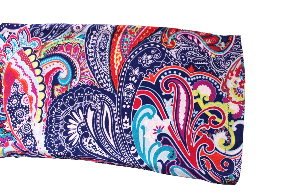 BLUSA TÚNICA LIZ CLAIBORNE Damas Talla S Azul Rojo Aqua Paisley Manga 3/4 Sedosa Foto 4 de 4