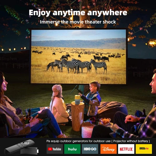 4K Mini Projector 12000 Lumen LED 1080P WiFi Bluetooth UHD Portable Home Theater - Picture 7 of 12
