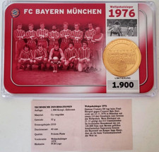 MÜNZE / MEDAILLE FC  BAYERN MÜNCHEN  BLISTER   WELTPOKALSIEGER  1976  LIM.1900
