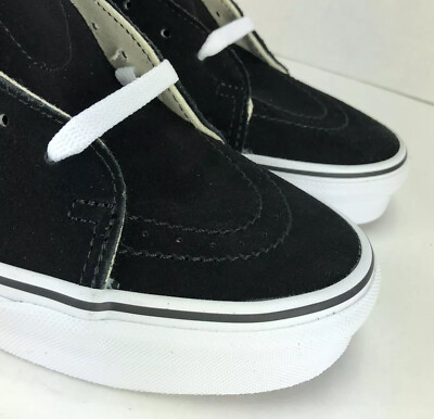 VANS SK8-HI Label Mix High Top Black Suede Canvas Skateboard Shoes M 4.5 W 6 Vans Sk8 Hi Label Mix Skateboard Shoes Sneakers Black Suede  main image 2
