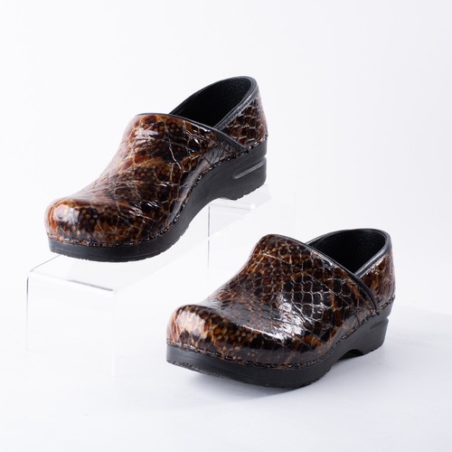 sanita snakeskin clogs
