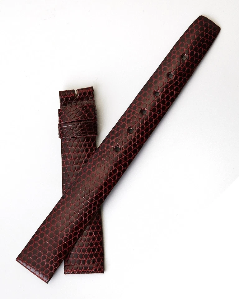 Universal Geneve 15mm x 13mm Vintage Burgundy Lizard Strap - Image 4 of 4