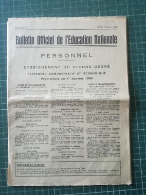 zn05 Tagebuch Amtsblatt Nationale Bildung 1948 Promotionen 1. Januar