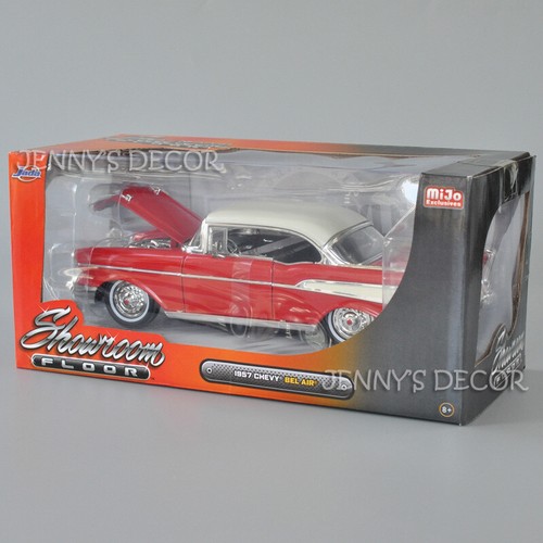 Réplica en miniatura Chevy Bel Air de metal fundido a escala 1:24 escala Jada 1957 modelo de automóvil de juguete - Imagen 12 de 16