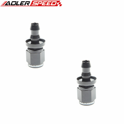 US SHIP 2PCS Aluminum 4AN AN-4 Straight Push-on Fuel Oil Hose Line Fitting Black