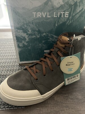 NEW TOMS Trvl Lite High Top Gunmetal Grey Leather 10.5 Men's Sneakers $129