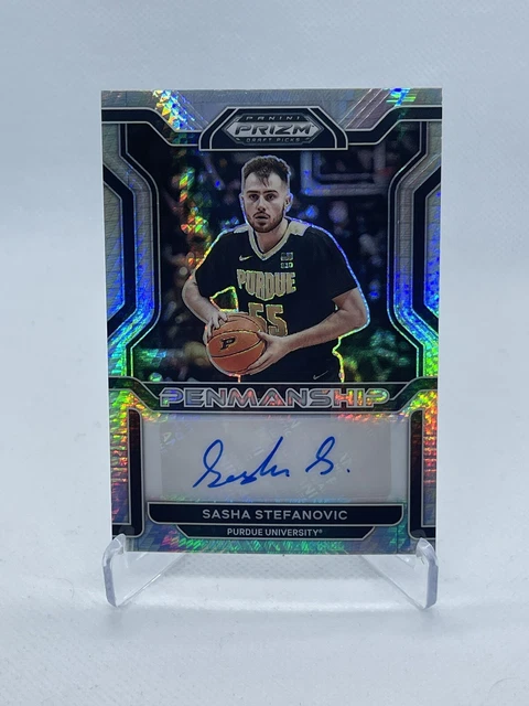 Sasha Stefanovic 2022 Panini Prizm Draft Penmanship Hyper Prizm Auto PURDUE