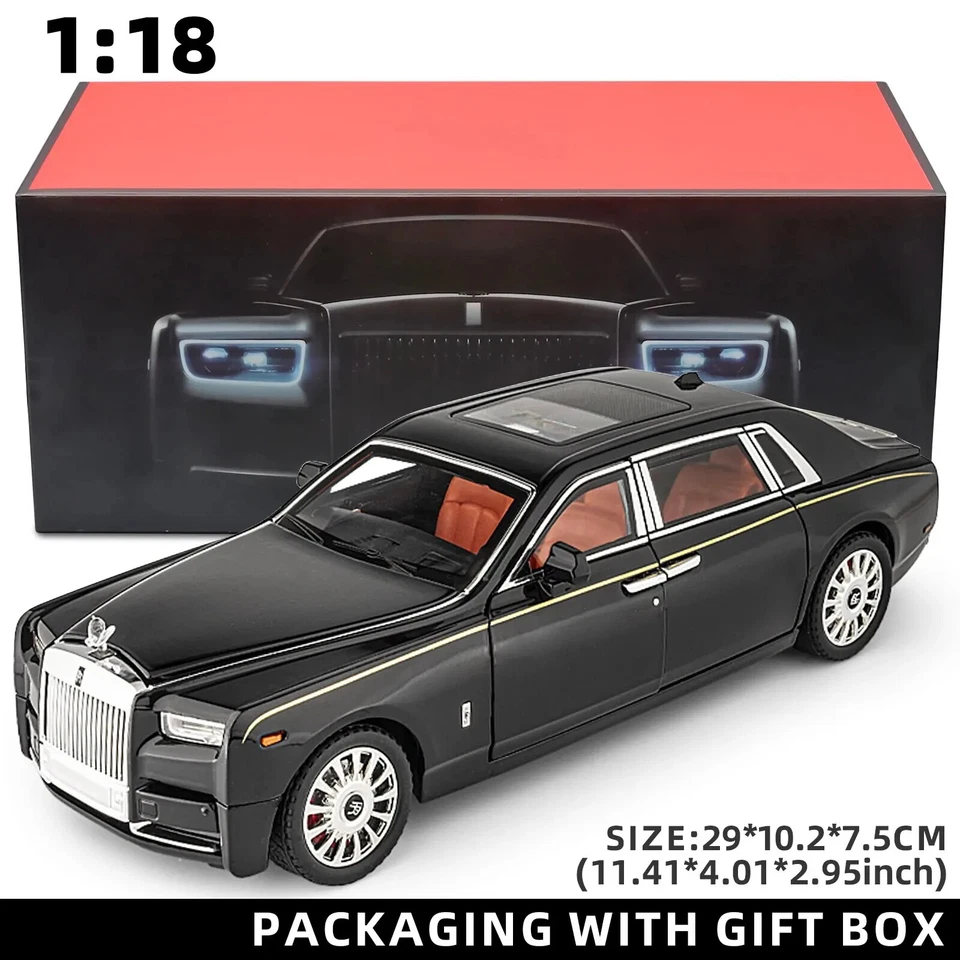 1:18 Rolls-Royce Phantom Car Alloy Model Diecast Model Collection Kids Gift - Image 3 of 4