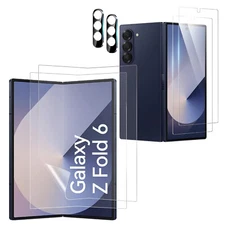 2-Pack For Samsung Galaxy Z Fold7 6 5 Clear TPU Film with Glass Screen Protector