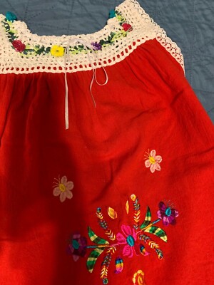 Cute Red color traditional Handmade dress for 4-8 years old girls