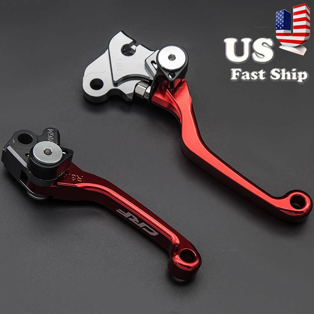 CNC Pivot Clutch & Brake Lever Set – Fits Honda CRF250F 2019–2022 – Red Anodized