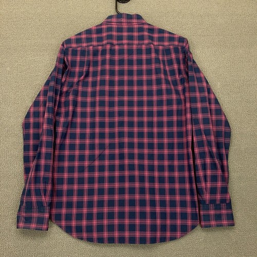 Camisa con botones Bonobos para hombre pequeña delgada manga larga negra rosa a cuadros algodón informal - Imagen 8 de 11