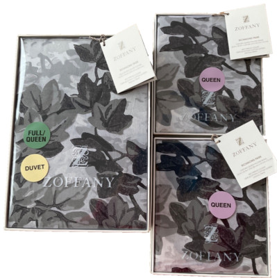 ZOFFANY~RICHMOND PARK~1 Duvet + 2 shams~QUEEN/FULL~100% Egyptian Cotton~SATEEN~