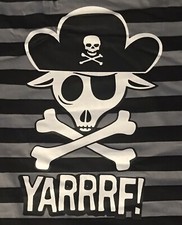 Casual Canine Pirate Dog Tee Stay Dry Belly Scull and Cross Bones NWT