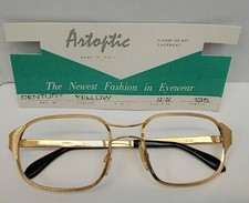Vintage ARTOPTIC Italy Century Eyeglasses Italian Glasses Frames 52/22 Gold NOS