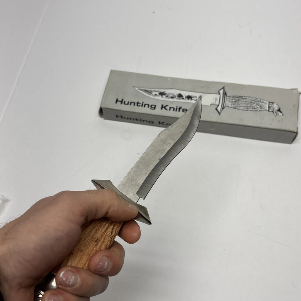 Винтажный охотничий нож Buffalo Skinner с фиксированным лезвием из нержавеющей стали с коробкой - Изображение 3 из 4
