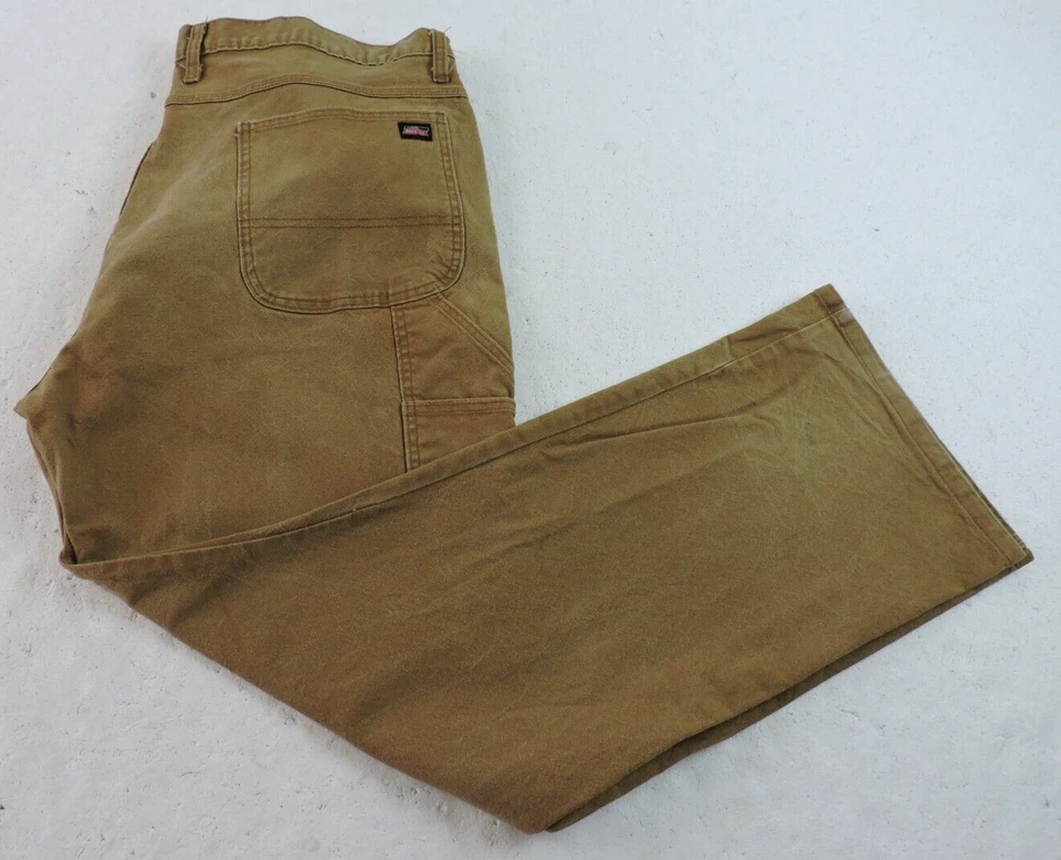 Jeans de trabajo de carpintero de mezclilla desgastados lavado 42x32 Dickies para hombre Foto 2 de 4