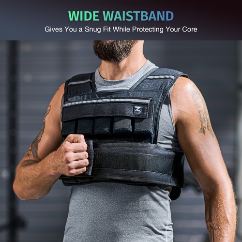 ZELUS 13.6KG Adjustable Weight Vest Weighted Vest for Running Home Gym Workout - Picture 7 of 13