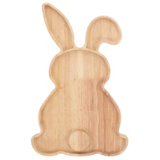 Rabbit Shaped Charcuterie Board Easter Bunny Wooden Serving Tray Candy Dish