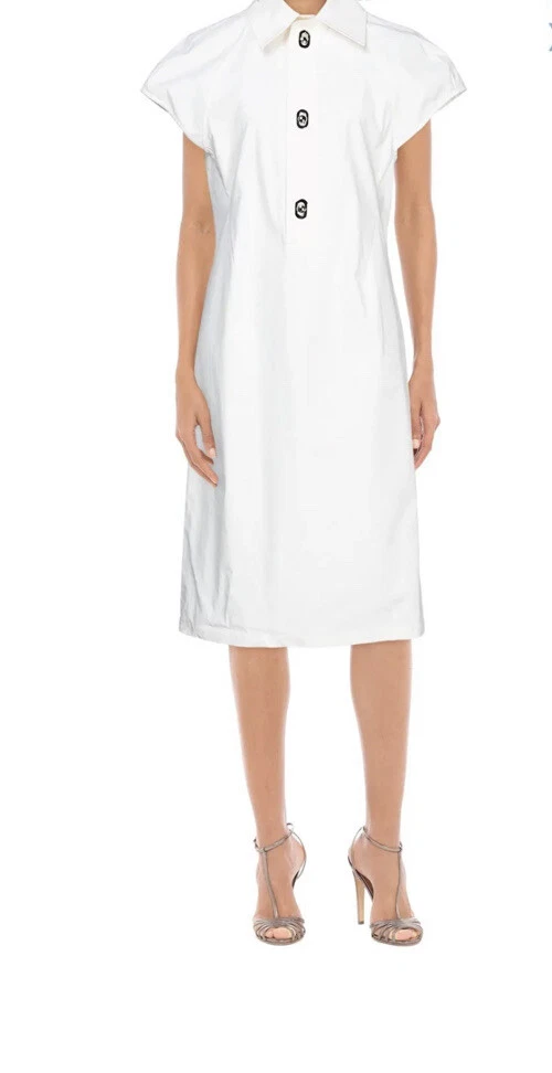 Abito camicia Midi BOTTEGA VENETA US2 IT38 S rivestito con serratura a torsione colletto