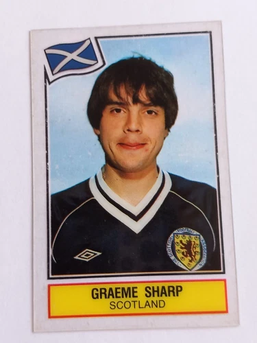 GRAEME SHARP SCOTLAND 1984 PANINI FOOTBALL SUPERSTARS ACETATE CARD