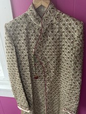 Men's Traditional Indian Wedding Sherwani Kurta Embroidered, Size 40