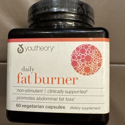 Youtheory Daily Fat Burner, 60 Capsules Promotes Abdominal fat loss. Exp 12/2026