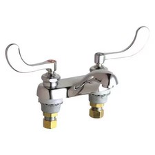 Chicago Faucet 802-E74-317Abcp Manual Low Arc Bathroom Faucet, 4" Mount,