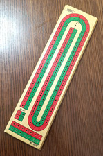 HOYLE Wooden Cribbage Board No. 5022 Red Green Track Classic Game USA