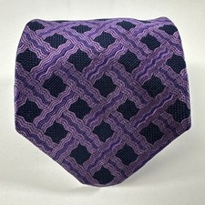 Paul Stuart Men's Silk Neck Tie Purple & Blue 58L 3.5W Made in USA