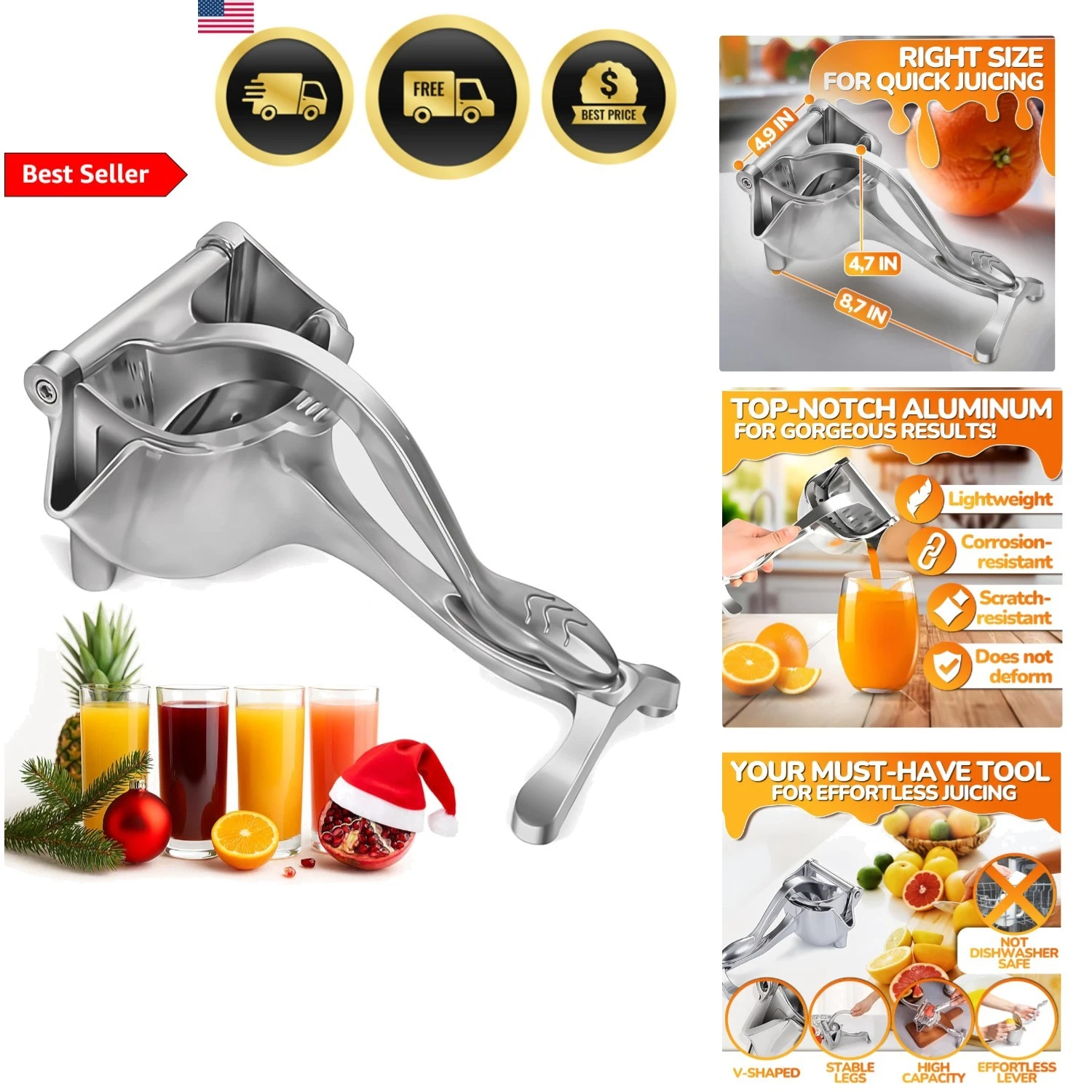 Juicer Lemon Squeezer Manual Fruit Extractor Citrus Press with Large Capacity
Opens in a new window 