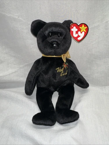 Vtg Ty Beanie Baby The End 1999 Y2k Millennium Teddy Bear w/ Punctuation Error