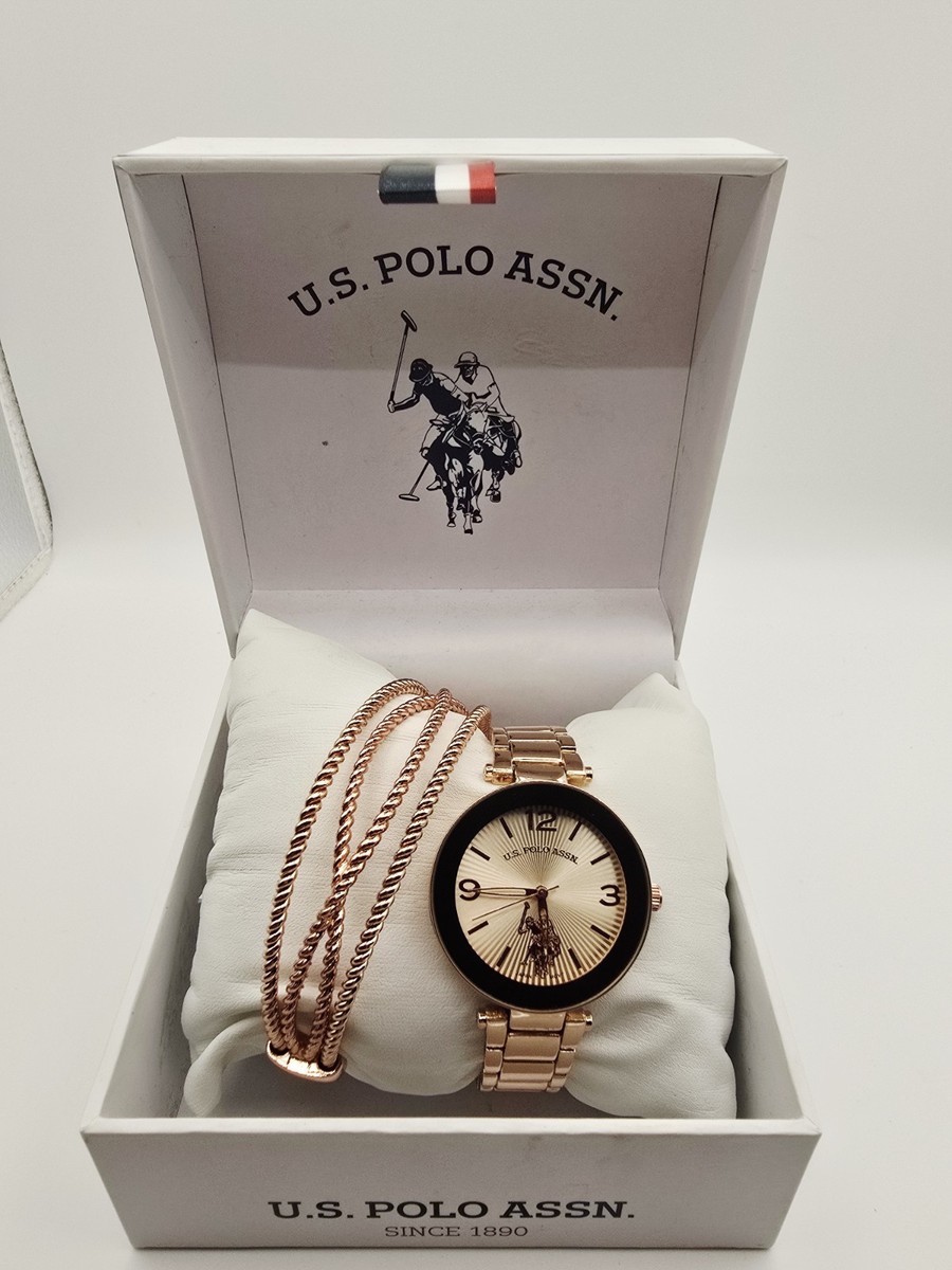 U.S POLO ASSN. LADIES TORTOISE RESIN BANGLE WATCH LADIES TORTOISE RESIN BANGLE WATCH WITH WHITE DIAL– U.S.  main image 2