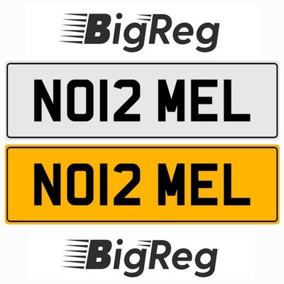 MEL  MELS MELANIE MELISSA COOL NUMBER THEME PRIVATE REGISTRATION PLATE NO12 MEL