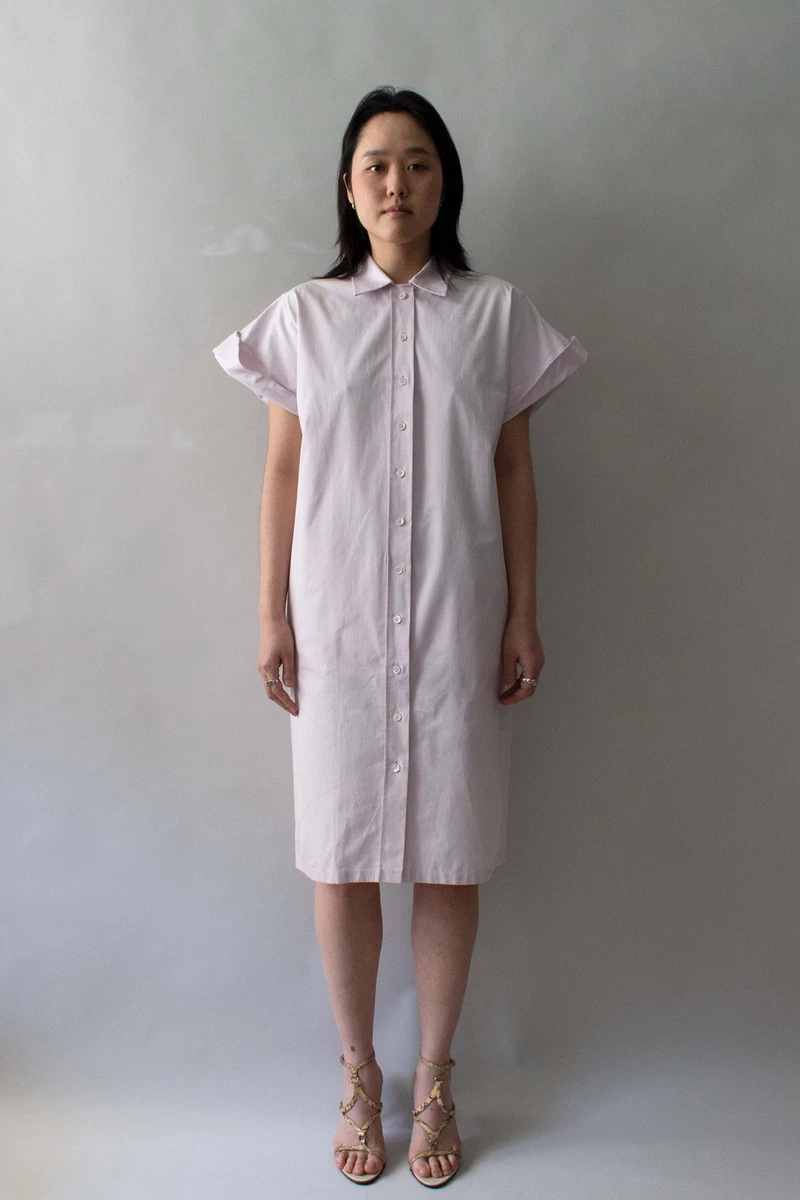 ysl shirt dress Vintage 1980s Yves Saint Laurent Blue Shirt Dress, XS Ian Drummond Vintage