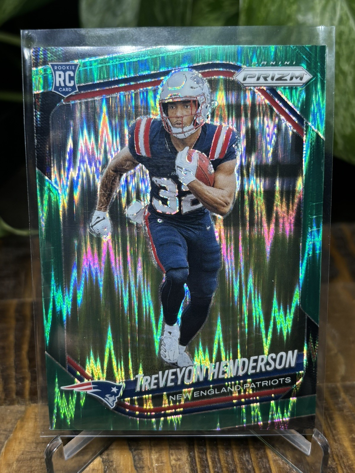 🔥Treveyon Henderson 2025 Prizm Green Flash Rookie RC #343 Patriots