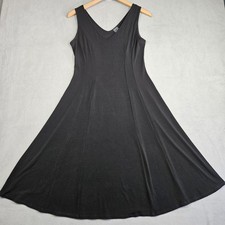 Clara Sun Woo Dress Women Small Sleeveless V Neck Comfy Stretch Black Minimalist