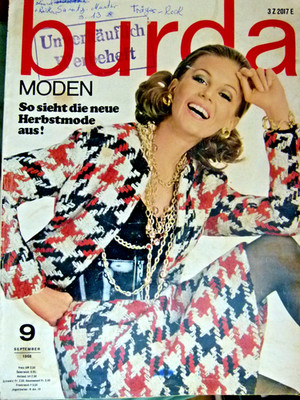 altes Burda Modeheft Ausgabe 9 von 198, komplett mit Anleitung + Schnittmuster