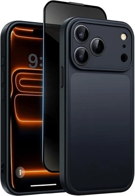 Black Shockproof Case For iPhone 17 Pro Max 16 15 14 and Screen Protector Cover