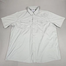 AFTCO Shirt Mens XL Gray Button Up Short Sleeve Fishing Outdoors Hiking Pockets