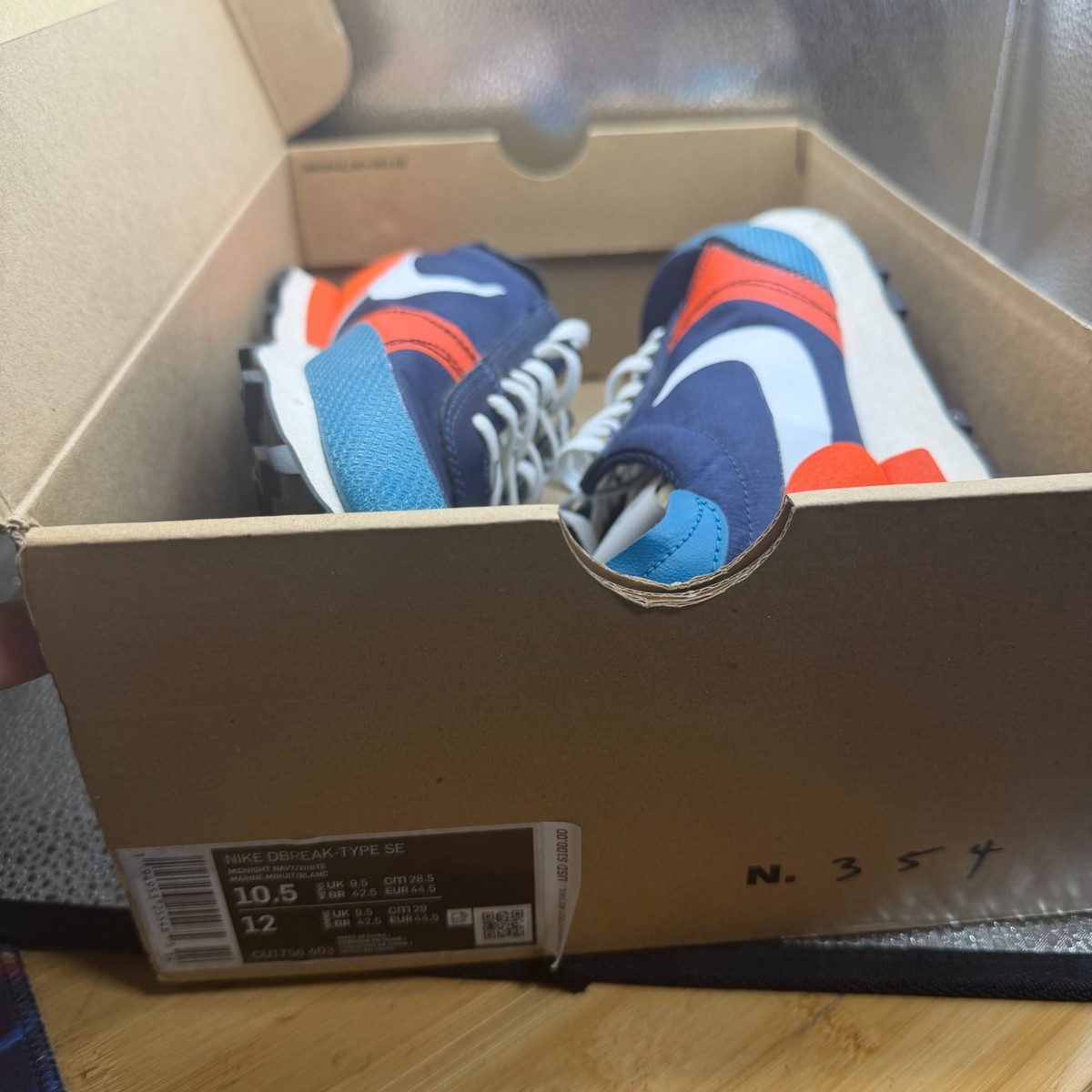 Size 10.5 Nike DBreak-Type SE Midnight Navy Team Orange Mens Sneakers CU1756-403 Nike Daybreak Type SE  main image 2