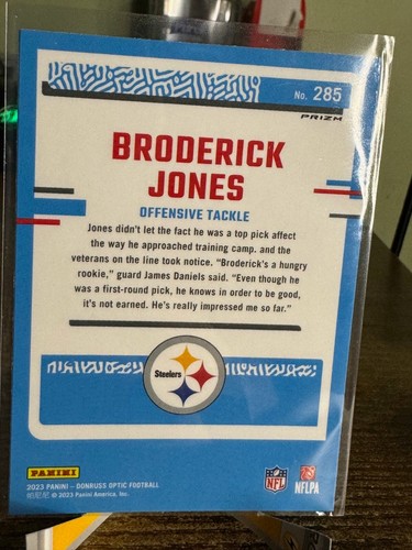 2023 Optic Football Broderick Jones Blue Star Emoji Holo PRIZM SP Rated Rookie - Bild 4 von 9