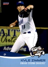 2017 Omaha Storm Chasers Choice #11 Kyle Zimmer San Francisco California CA Card